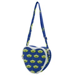 Alien Pattern Heart Shoulder Bag by Ndabl3x