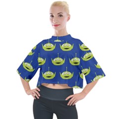 Alien Pattern Mock Neck T-shirt by Ndabl3x