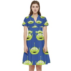 Alien Pattern Short Sleeve Waist Detail Dress by Ndabl3x