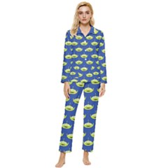 Alien Pattern Womens  Long Sleeve Velvet Pocket Pajamas Set by Ndabl3x