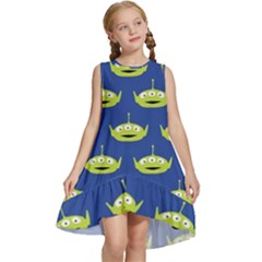 Alien Pattern Kids  Frill Swing Dress by Ndabl3x