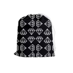 Black Diamond Pattern Drawstring Pouch (large) by Ndabl3x