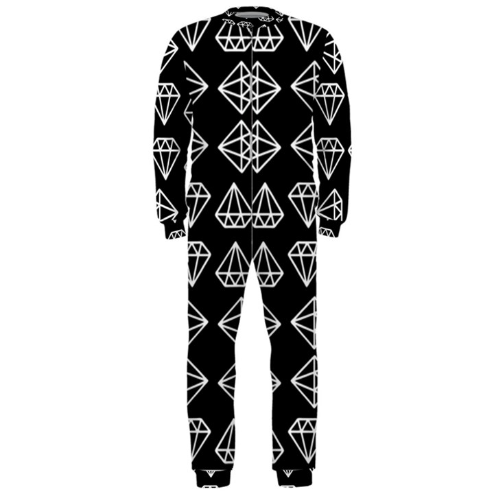 Black Diamond Pattern OnePiece Jumpsuit (Men)