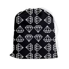 Black Diamond Pattern Drawstring Pouch (2xl) by Ndabl3x