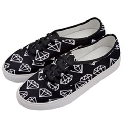 Black Diamond Pattern Women s Classic Low Top Sneakers by Ndabl3x