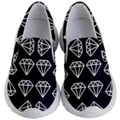 Black Diamond Pattern Kids Lightweight Slip Ons by Ndabl3x