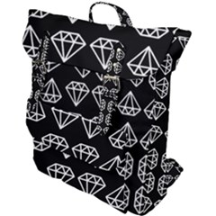 Black Diamond Pattern Buckle Up Backpack by Ndabl3x