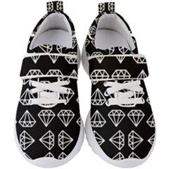 Black Diamond Pattern Kids  Velcro Strap Shoes by Ndabl3x