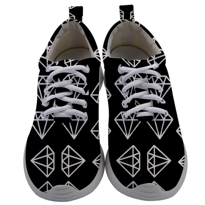 Black Diamond Pattern Mens Athletic Shoes