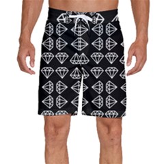 Black Diamond Pattern Men s Beach Shorts by Ndabl3x