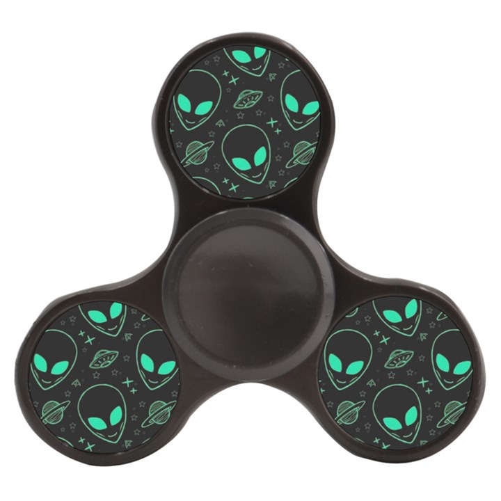 Alien Green Black Pattern Finger Spinner