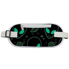 Alien Green Black Pattern Rounded Waist Pouch by Ndabl3x