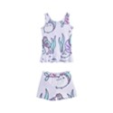 Cartoon Cat Cute Animal Kawaii Pastel Pattern Kids  Boyleg Swimsuit View1