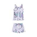 Cartoon Cat Cute Animal Kawaii Pastel Pattern Kids  Boyleg Swimsuit View2