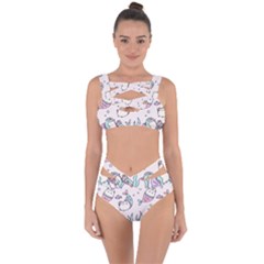 Cartoon Cat Cute Animal Kawaii Pastel Pattern Bandaged Up Bikini Set  by Ndabl3x