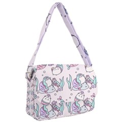 Cartoon Cat Cute Animal Kawaii Pastel Pattern Courier Bag by Ndabl3x