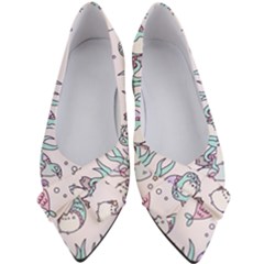 Cartoon Cat Cute Animal Kawaii Pastel Pattern Women s Bow Heels by Ndabl3x