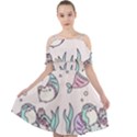 Cartoon Cat Cute Animal Kawaii Pastel Pattern Cut Out Shoulders Chiffon Dress View1