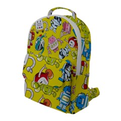 Robot Pattern Flap Pocket Backpack (large) by Ndabl3x