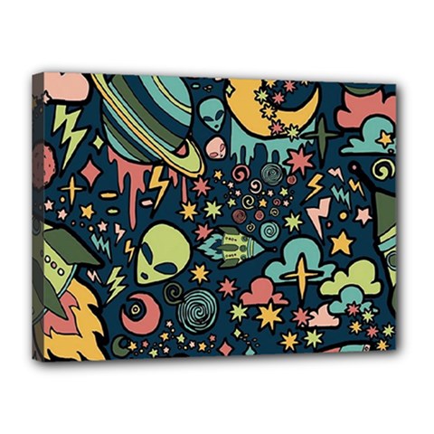 Alien Rocket Space Aesthetic Canvas 16  X 12  (stretched) by Ndabl3x