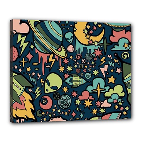 Alien Rocket Space Aesthetic Canvas 20  X 16  (stretched) by Ndabl3x