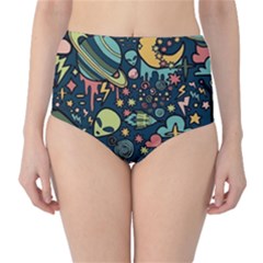 Alien Rocket Space Aesthetic Classic High-waist Bikini Bottoms by Ndabl3x