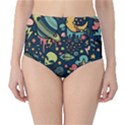 Alien Rocket Space Aesthetic Classic High-Waist Bikini Bottoms View1