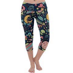 Alien Rocket Space Aesthetic Capri Yoga Leggings by Ndabl3x