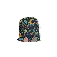 Alien Rocket Space Aesthetic Drawstring Pouch (xs) by Ndabl3x