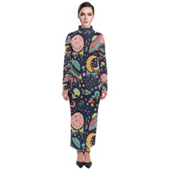 Alien Rocket Space Aesthetic Turtleneck Maxi Dress by Ndabl3x