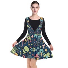 Alien Rocket Space Aesthetic Plunge Pinafore Dress by Ndabl3x