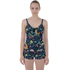 Alien Rocket Space Aesthetic Tie Front Two Piece Tankini by Ndabl3x