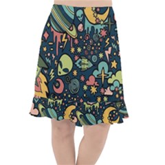 Alien Rocket Space Aesthetic Fishtail Chiffon Skirt by Ndabl3x