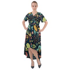 Alien Rocket Space Aesthetic Front Wrap High Low Dress by Ndabl3x