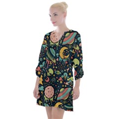 Alien Rocket Space Aesthetic Open Neck Shift Dress by Ndabl3x