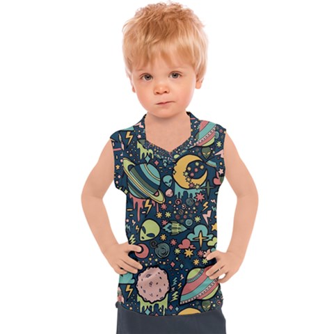 Alien Rocket Space Aesthetic Kids  Sport Tank Top by Ndabl3x