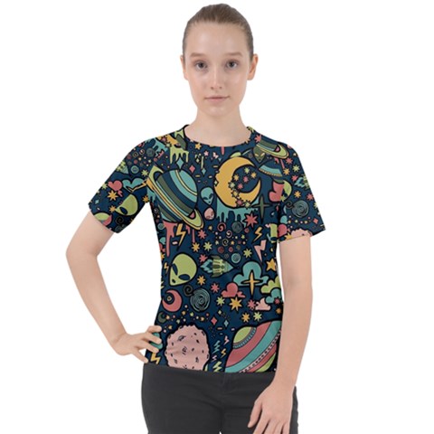 Alien Rocket Space Aesthetic Women s Sport Raglan T-shirt by Ndabl3x