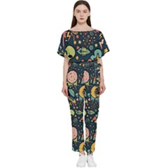 Alien Rocket Space Aesthetic Batwing Lightweight Chiffon Jumpsuit by Ndabl3x