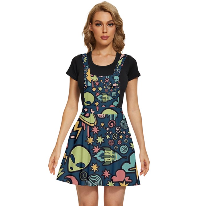 Alien Rocket Space Aesthetic Apron Dress