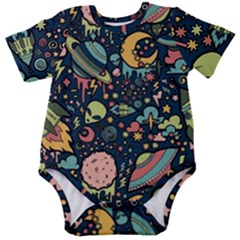 Alien Rocket Space Aesthetic Baby Short Sleeve Bodysuit by Ndabl3x