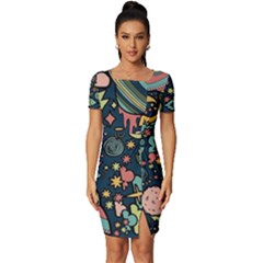 Alien Rocket Space Aesthetic Fitted Knot Split End Bodycon Dress by Ndabl3x