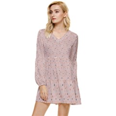 Punkte Tiered Long Sleeve Mini Dress by zappwaits