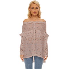 Punkte Off Shoulder Chiffon Pocket Shirt by zappwaits