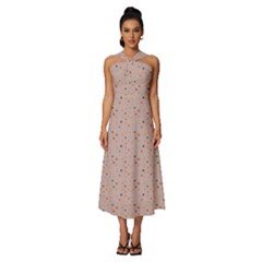 Punkte Sleeveless Cross Front Cocktail Midi Chiffon Dress by zappwaits