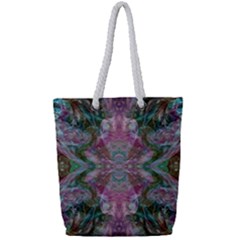 October Pour Blend  Full Print Rope Handle Tote (small) by kaleidomarblingart