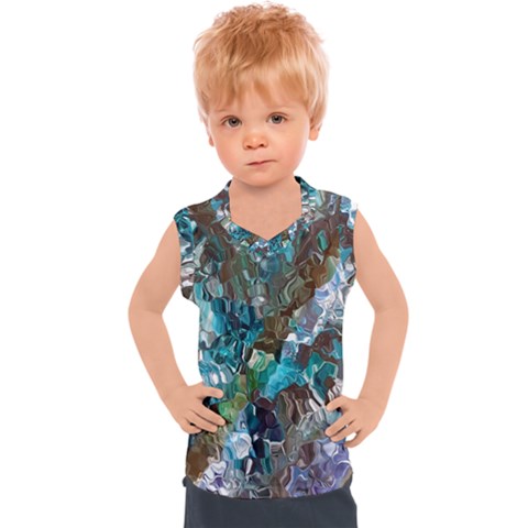 October Blend  Kids  Sport Tank Top by kaleidomarblingart