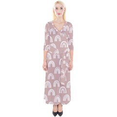 Pattern Quarter Sleeve Wrap Maxi Dress by zappwaits