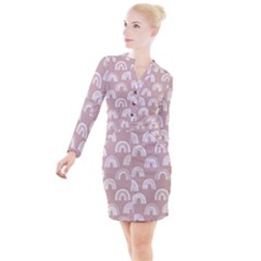 Pattern Button Long Sleeve Dress by zappwaits