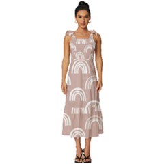 Pattern Tie-strap Tiered Midi Chiffon Dress by zappwaits