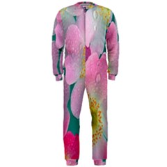 Pink Neon Flowers, Flower Onepiece Jumpsuit (men) by nateshop